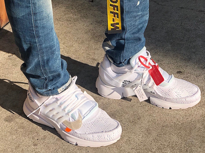 Off White联名Air Presto白色款上脚图 OW x Presto“White”实物街拍图